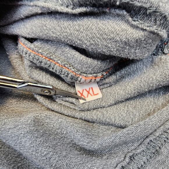 Affliction Shirt Mens 2XL Gray Orange Short Sleeve Tee Live Fast Eagle USA Made - Picture 14 of 14